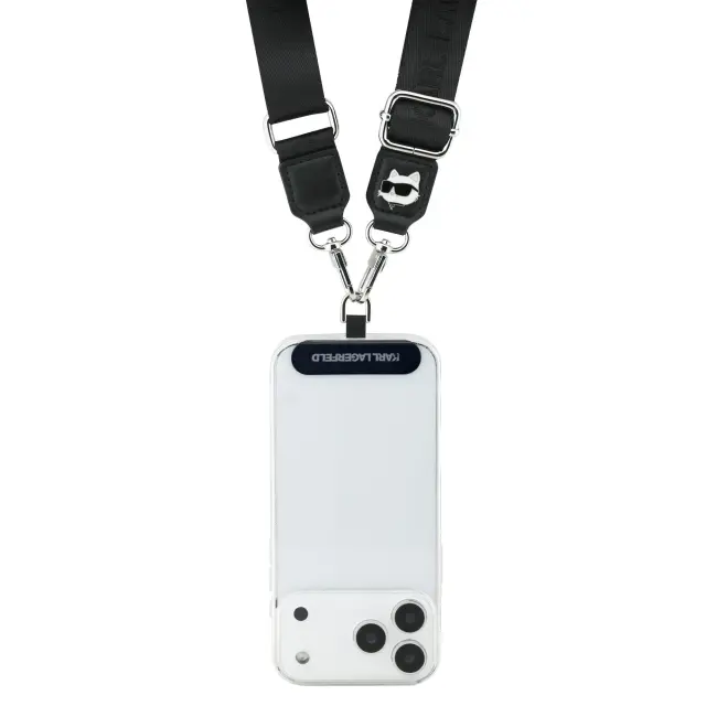 Karl Lagerfeld Universal Crossbody Strap Choupette Patch Black 3