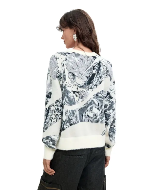 Desigual - Γυναικεία Πλεκτή Ζακέτα Bouquet Jersey 26WWJF51-1021 Λευκό 2
