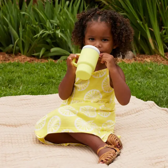 INFANTINO My 1st Tumbler - Citrus - κύπελο με καλαμάκι σιλικόνης 260 ml