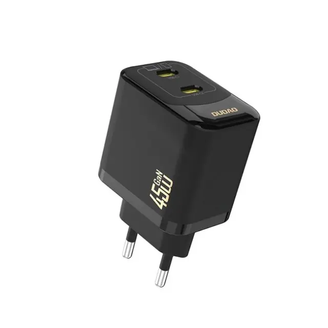 Dudao Φορτιστής A28PEU PD 45W GaN 2x USB Black