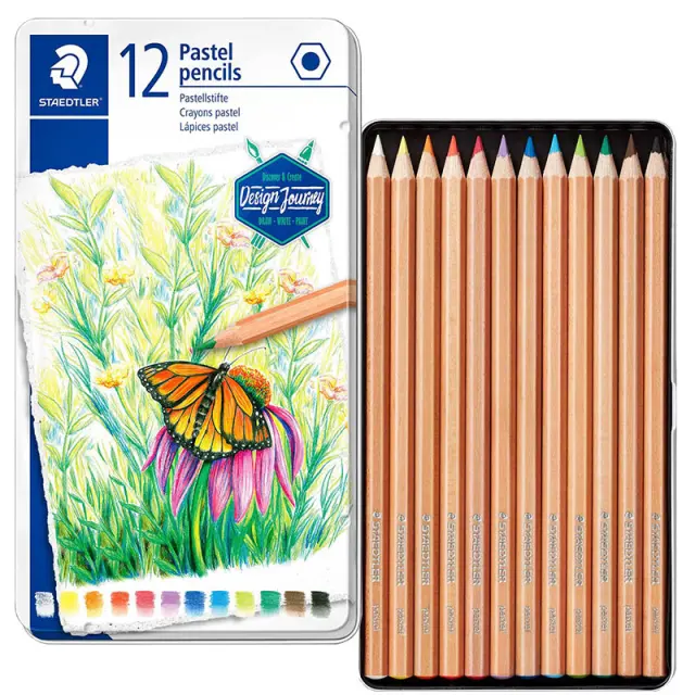 Σετ Μολύβια Παστέλ Staedtler Design Journey Μεταλλική Κασετίνα 12 Χρώματα