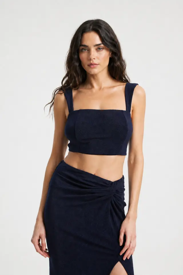Cropped Top με Τιράντες & Τετράγωνο Ντεκολτέ PELIK TOP - XS 2
