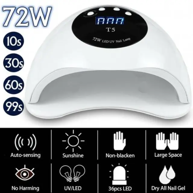 Επαγγελματικό Φουρνάκι Νυχιών UV/Led 72W - Nail Lamp T5- Λευκό 2