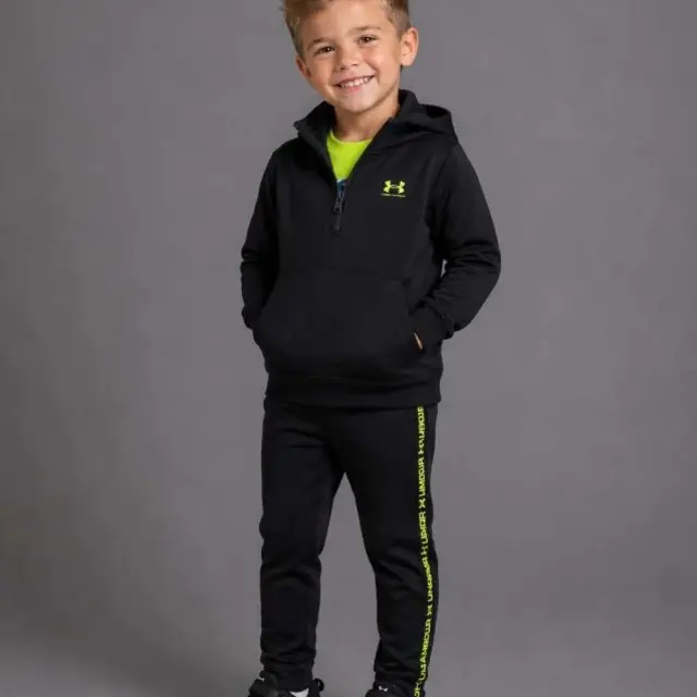 Under Armour Boy's Taping Full-Zip Hoodie Set Μαύρο UAFJI92E-001 (Under Armour) 3