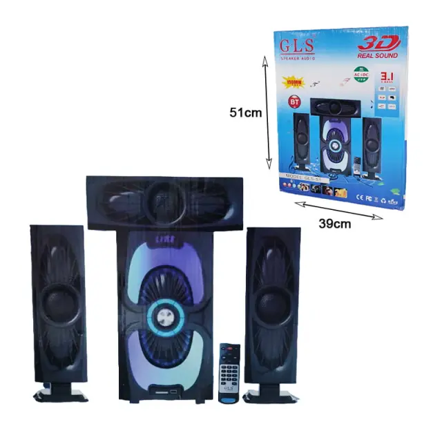 GLS 3D Ηχεία BT 15000W με τηλεχειριστήριο 3.1 X-BASS GLS-S1 - Speaker Audio 079076 2