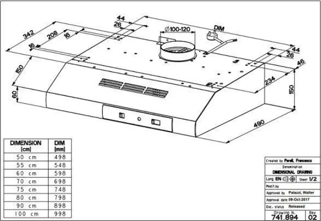 Faber 2740 A75 Ελεύθερος Απορροφητήρας 75cm Καφέ 300.0557.550 3