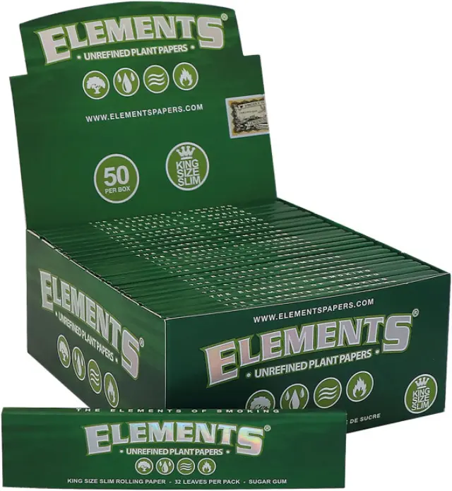 Elements Green King Size Slim Rolling Paper 32pcs 3