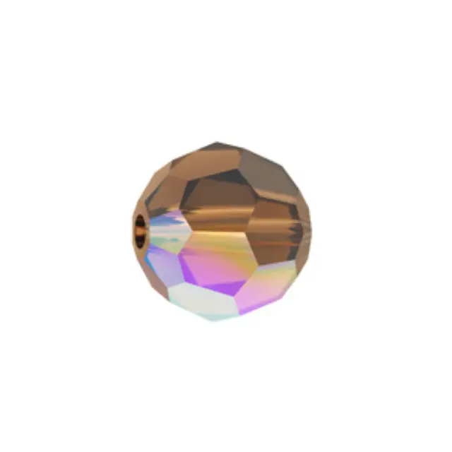 Swarovski 5000 Faceted Round Smoked Topaz AB 6mm - 10τεμ