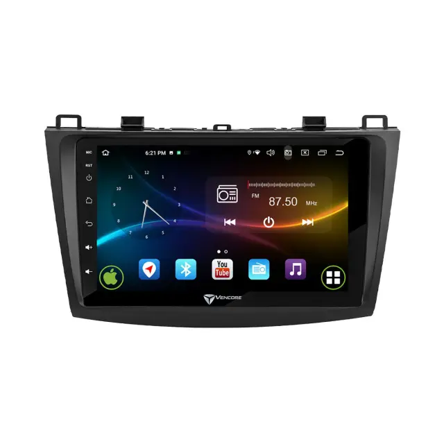 VenCore Οθόνη Multimedia Android 15 9" 9109A MTK6762 Octa-Core 2GB/32GB IPS με Πρόσοψη, CarPlay, Android Auto και Υποστήριξη Κάμερας Οπισθοπορείας AHD για Mazda 3 2009-2014 – Μαύρη (3236-10007-0228B) 2