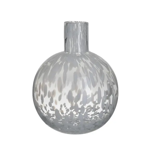 Βάζο Διάφανο/Λευκό Γυαλί Φ18x23cm 3-70-621-0055