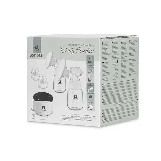 Lorelli Ηλεκτρικό Διπλό Θήλαστρο Daily Comfort Double Ρεύματος Χωρίς BPA Λευκό 180ml 3