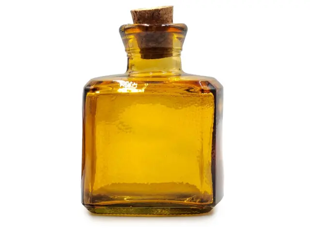 Διακοσμητικό Μπουκάλι με πώμα Glass Drops Cuadrada (5322DB411) Aπό 100% ανακυκλωμένο γυαλί, Xωρητικότητας 200ml, Διαστάσεων Ø 7 x Υ 10 cm, Yellow Gold 5322DB411 2