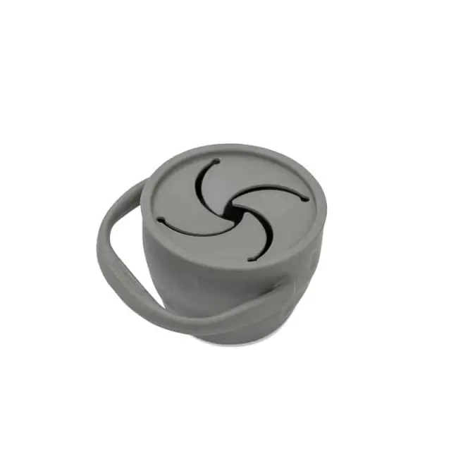 Interbaby Ποτηράκι Σιλικόνης Για Σνακ Με Καπάκι Grey 2
