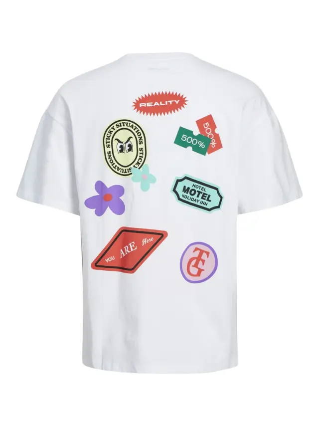 JORDECAL TEE SS CREW NECK TG LN bright white 3