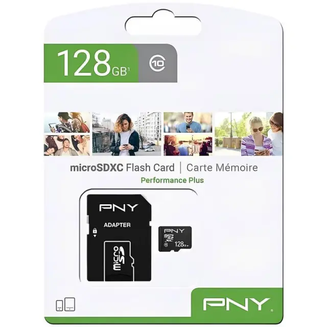 Κάρτα μνήμης Micro SDXC U1 C10 UHS-I PNY Performance Plus 128Gb + 1 ADP N71316
