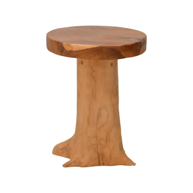 Σκαμπό Feranto pakoworld teak ξύλο σε φυσική απόχρωση Φ35x45εκ 3