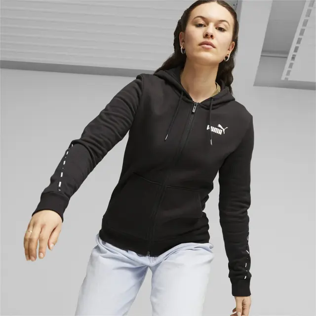 Puma Ess Tape FZ Hoodie Fleece (675997-01) - Μαύρο