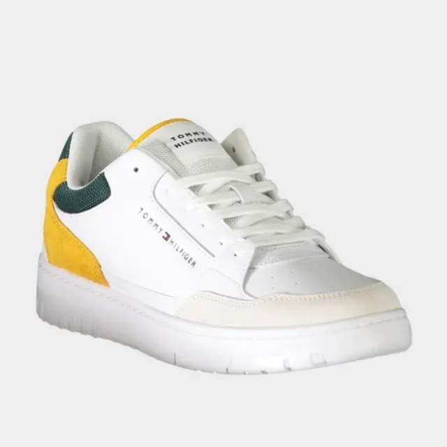 Tommy Hilfiger - Ανδρικά Δερμάτινα Sneakers Th Basket Core Lth Mix Ess FM0FM05058-ZE1 Λευκό - 40 2