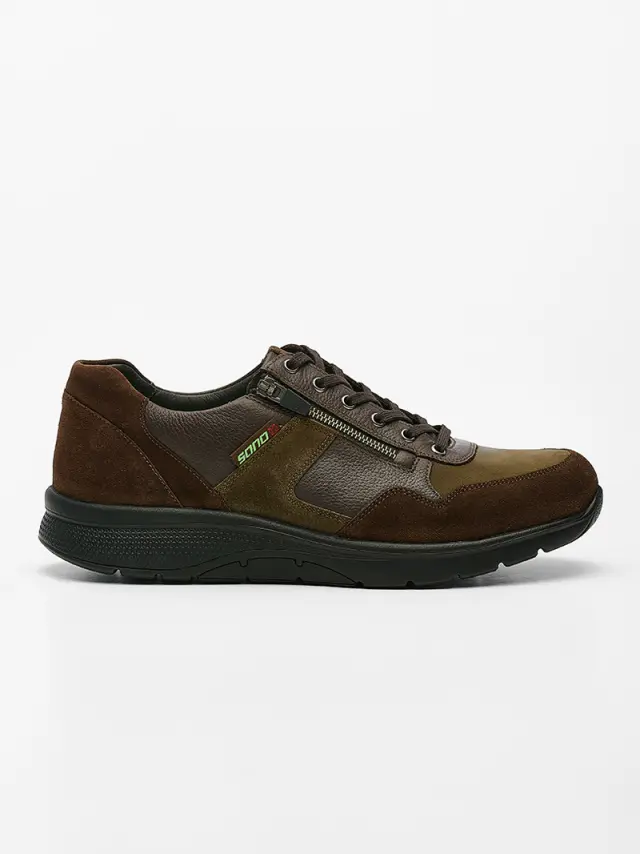 Mephisto/Sano Sneakers Ανδρικό δέρμα/δέρμα Nubuck Καφέ SAN/AMORY CHESTNUT 2