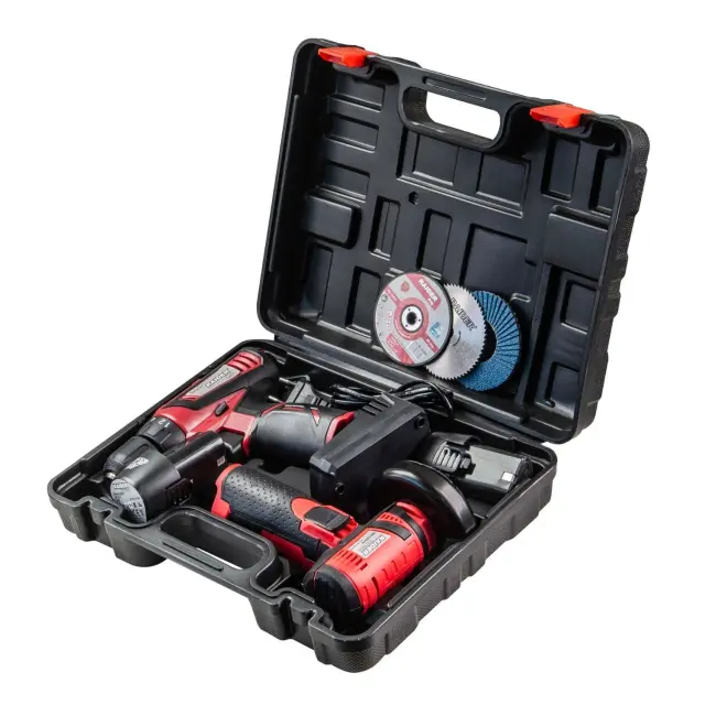 RAIDER Σετ Γωνιακός τροχός & δράπανο 12V 2x2Ah RDP-CDLCAG03 2