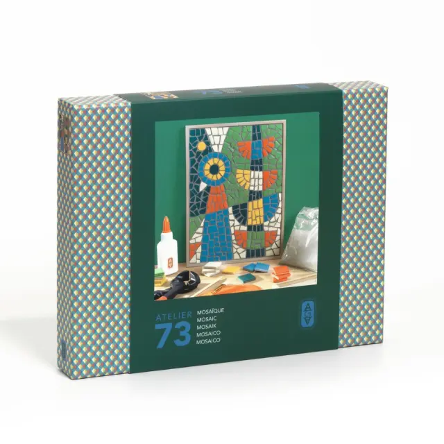 Djeco Atelier Grands Augustins Σετ Ψηφιδωτού Σε Ξύλινη Βάση "Παγώνι" 10073