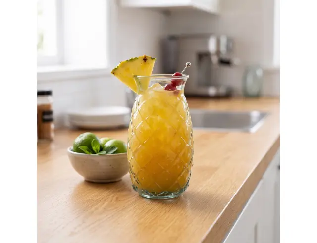 Ποτήρι Glass Drops Coctail Time (2392) Από ανακυκλωμένο γυαλί, Χωρητικότητας 385ml, Διαστάσεων Ø 9 x Υ 14.5 cm, Aνανάς 2392