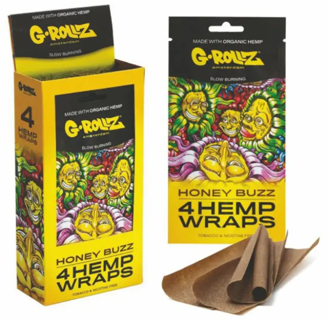 G-Rollz Blunt Hemp Wraps Πουρόφυλλα - Honey Buzz (Μέλι) 4φ 2