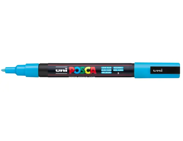 Μαρκαδόρος Σχεδίου Uni Posca PC-3M με πάχος μύτης 0.9-1.3mm - Light BluePC-3M(E) - AN-MΠΛE