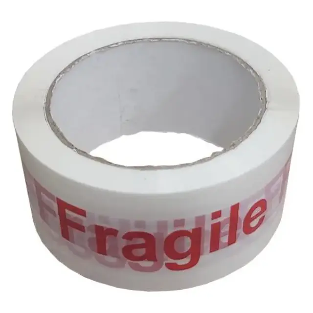 6 Τεμάχια Ταινία Συσκευασίας Εύθραυστο 48mm x 60m PVC Άσπρο Κόκκινο