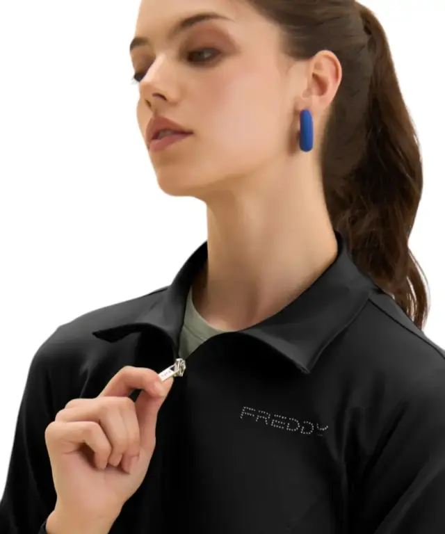 Freddy - Γυναικεία Ζακέτα High-Νecked In Stretch S26WCRS4-N Μαύρο 3