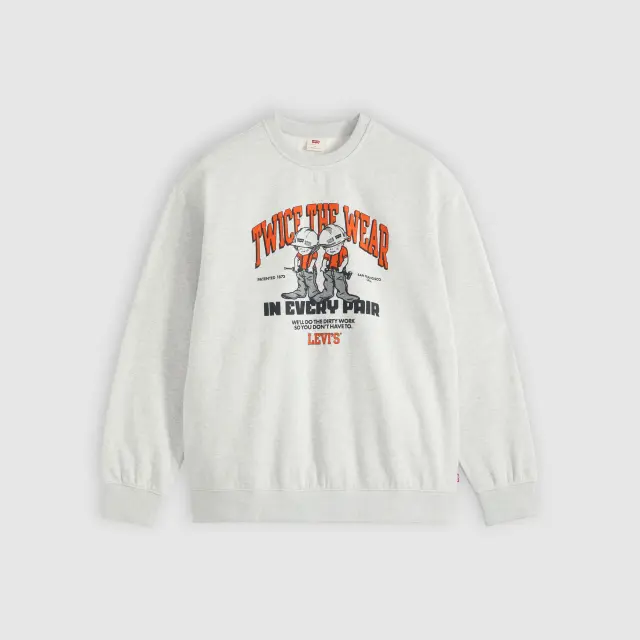RELAXD GRAPHIC CREW GREYS - RELAXD GRAPHIC CREW TWICE THE WEAR LIGHT HEATHER GREY BRUSHED FLEECE Light Heather Grey 2