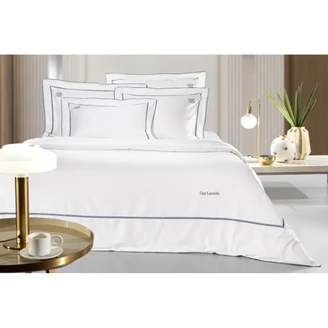 Σετ Παπλωματοθήκη King Size 3 Τεμαχίων Guy Laroche Elite White/Marine 250x240