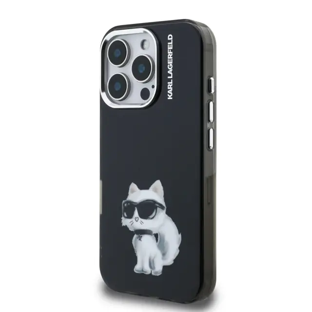 Karl Lagerfeld IML Aquarelle Choupette Case for iPhone 16 Pro Black 2