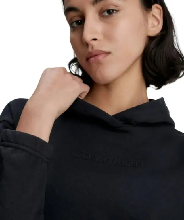 Calvin Klein - Γυναικείο Φούτερ Cotton Terry Logo Hoodie 00GWS3W300-BAE Μαύρο 3