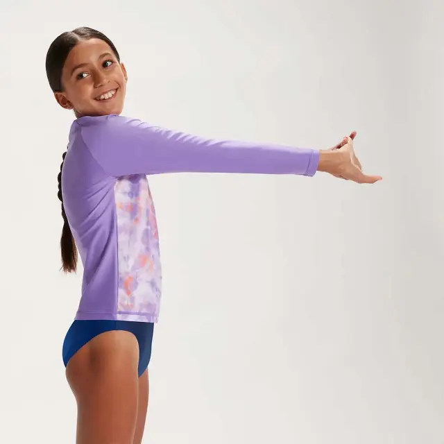 Speedo Girl's Printed Long Sleeve Rash UV Protection Top Μωβ 81303814496 (Speedo) 3