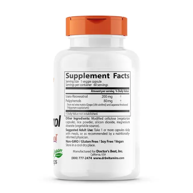 Doctor's Best Trans-Resveratrol with Resvinol 200 mg 2