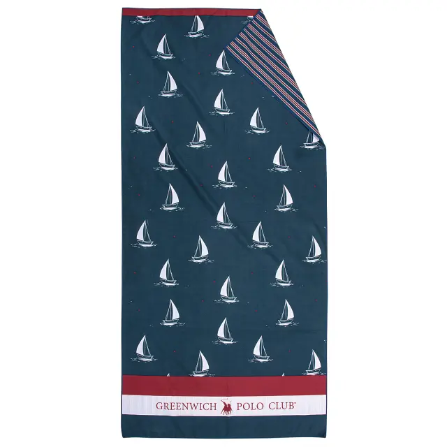 Πετσέτα Θαλάσσης 80x170 280gsm Greenwich Polo Club 4026 Blue-Red 100% Microfiber