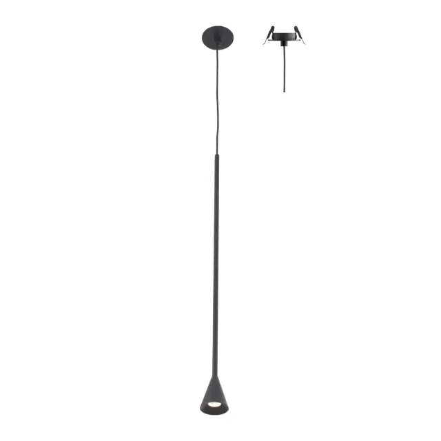 Κρεμαστό Φωτιστικό LED ACA Esthetic OKN5012PBK Αμμώδες Μαύρο 5W 3000K 440lm / OKN5012PBK