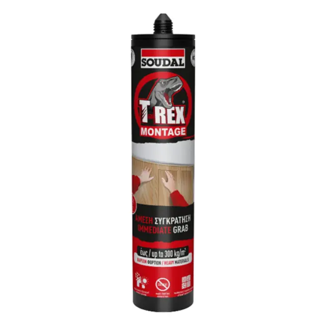 SOUDAL Τ-Rex High-Tack Μονταζόκολλα Νερού Λευκη 310ml