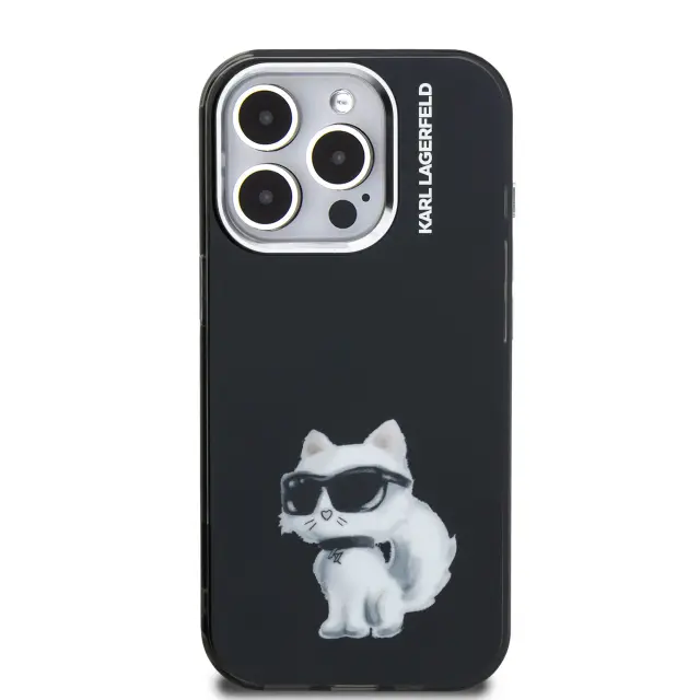 Karl Lagerfeld IML Aquarelle Choupette Case for iPhone 15 Pro Black 3