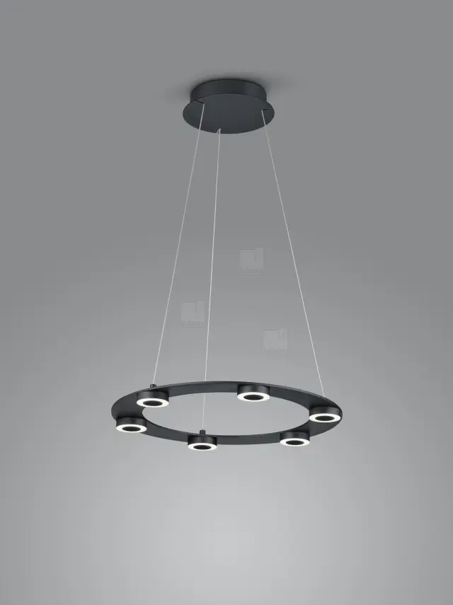 EIGHT Κρεμαστό Φωτιστικό LED Ματ Μαύρο Ø45cm Dimmable IP20