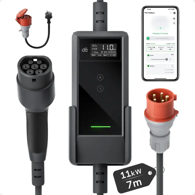 dé 11kW Portable Charger with 7m cable (APP VERSION)