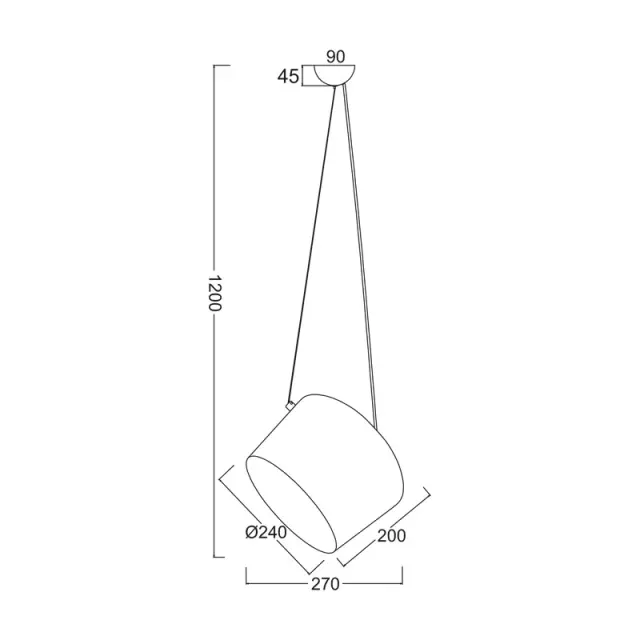 ΚΡΕΜΑΣΤΟ Φ/Σ 1ΧΕ27 ΜΑΥΡΟ ΜΕΤΑΛΛΙΚΟ Φ27ΧΗ120CM NOVA / OD8002BK 2
