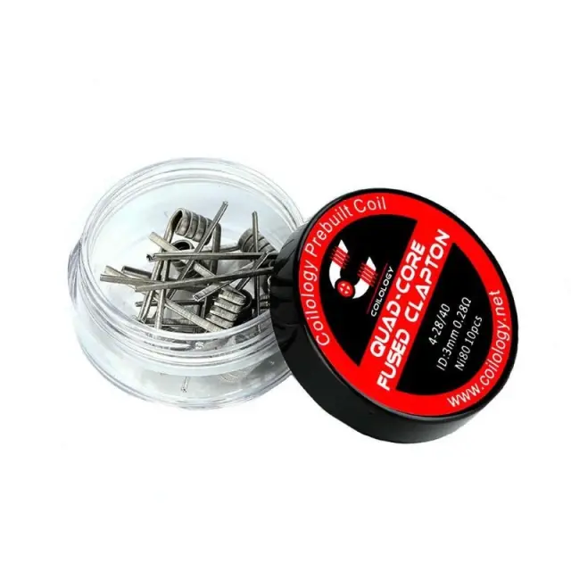 Quadcore Fused Clapton Premade Coils Ni80 28GA 0.28Ω (10τμχ) - Coilology