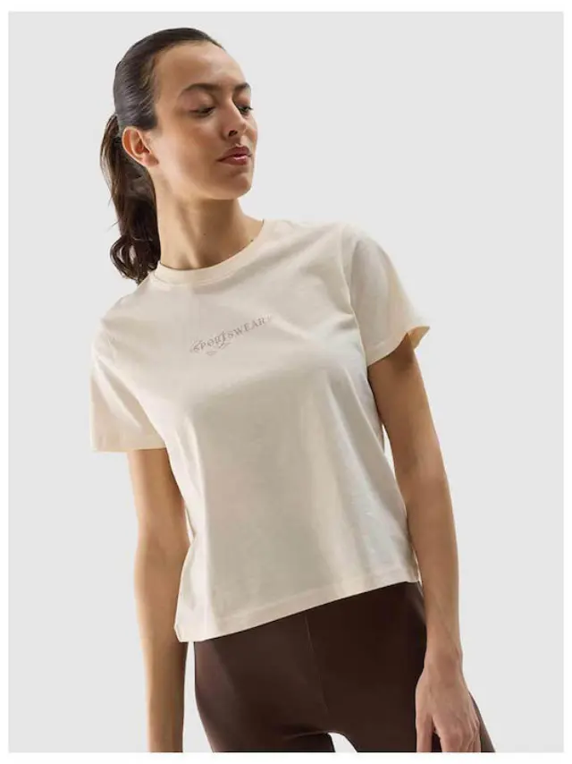 4F Beige T-shirt 4FWSS4TTSHF1354-12S - M