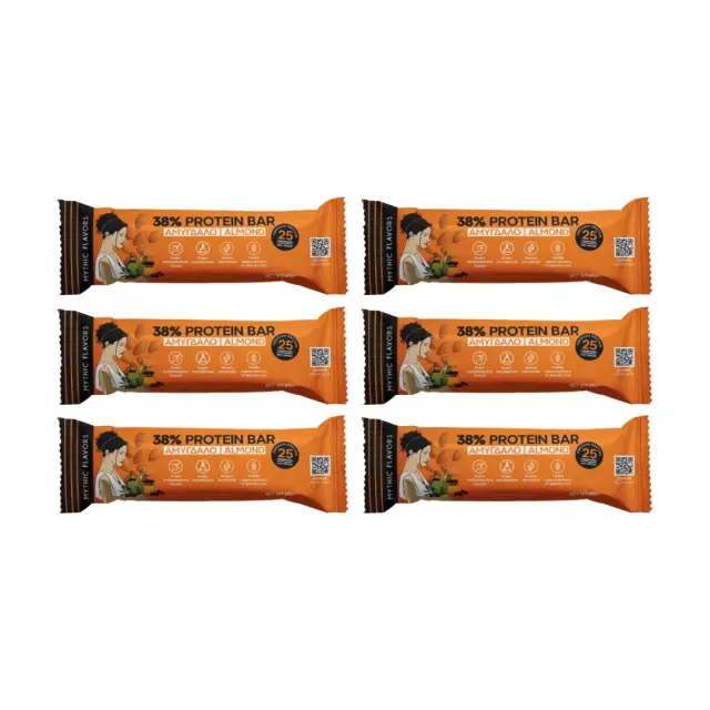 Μπάρες Πρωτεΐνης 38% Αμύγδαλο & Μέλι • Mythic Flavors • Combo 6 τμχ