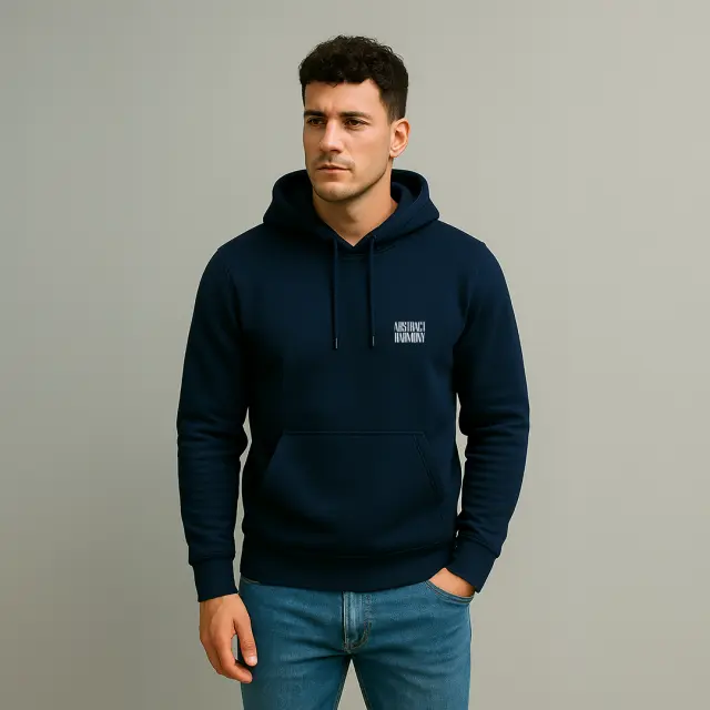 Φούτερ Noshame® Navy με κουκούλα και τύπωμα Harmony - 522516 - XXL 2