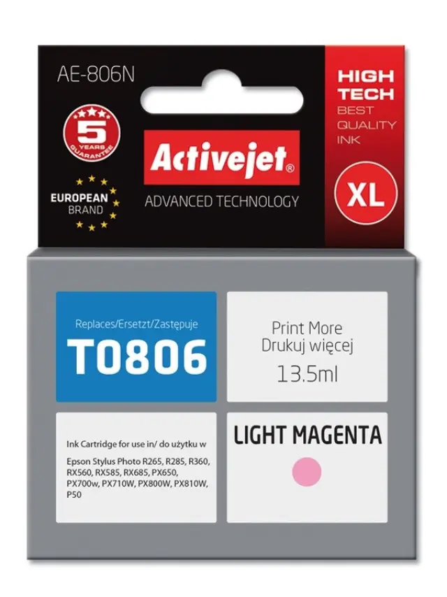 Activejet AE-806N Ink (replacement for Epson T0806 Supreme 13,5 ml light magenta)