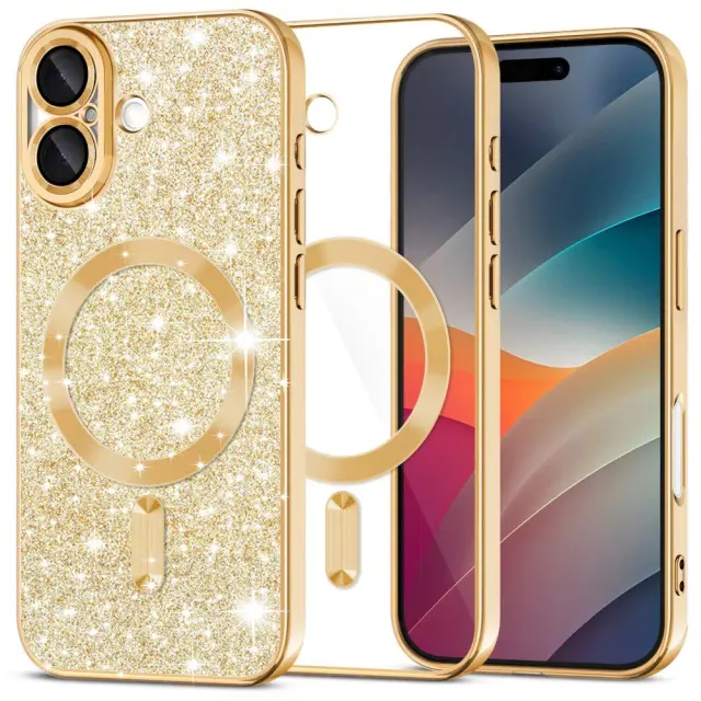 Techsuit® Luxury Glitter MagSafe Θήκη για iPhone 17- Gold
