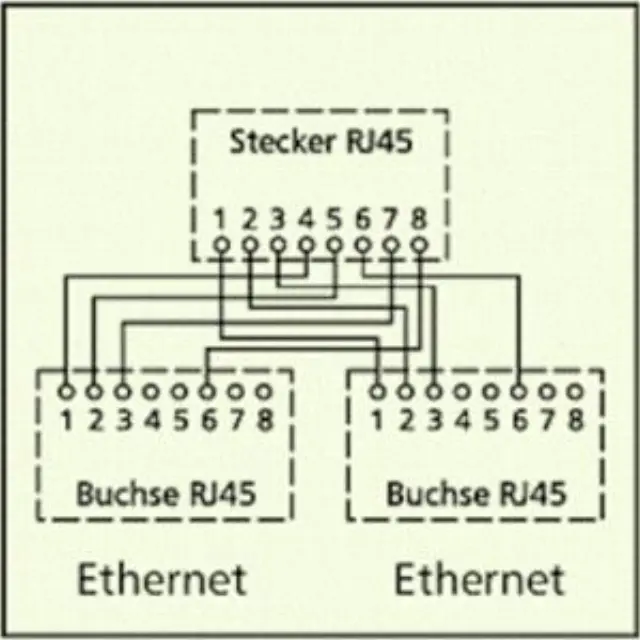Διακλαδωτής δικτύου LAN CAT5 RJ45, 1x 8pin σε 2x 4pin. 3